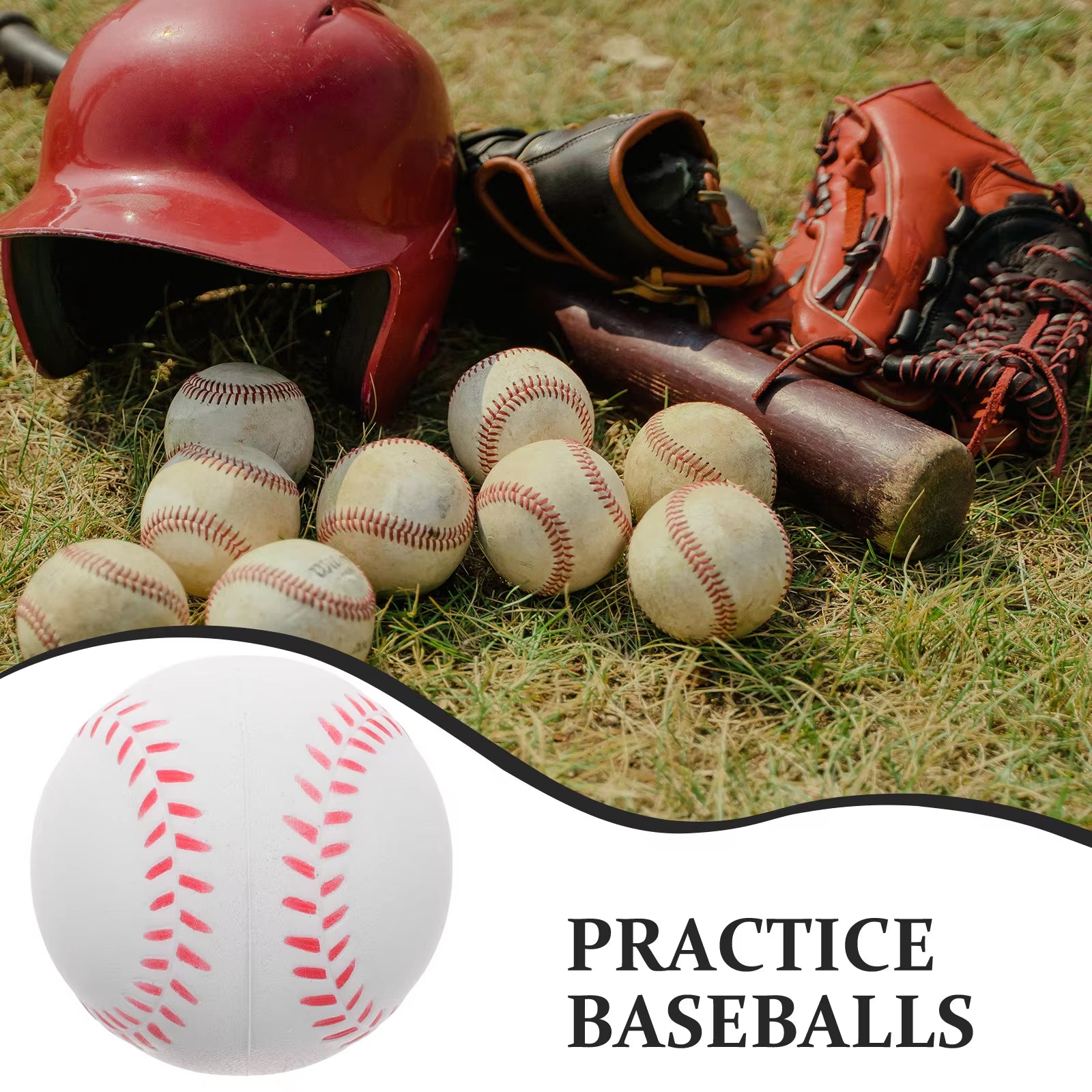 6 Pcs Sponge Training Baseball Outdoor Sports Balls Softballs Baseballs for Pitching Practice Toys