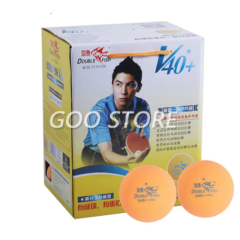 100 Balls Double Fish V40+ 1-Star ABS New Plastic Seamed Training Doublefish Table Tennis Balls Ping Pong Ball